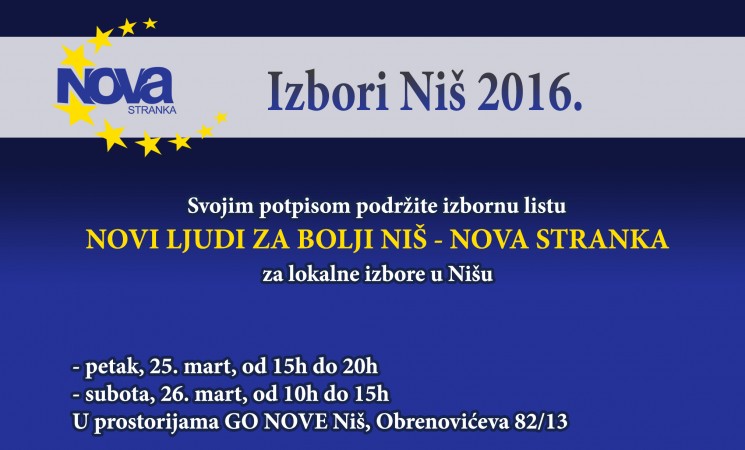 Potpisi podrÅ¡ke za listu “Novi ljudi za bolji NiÅ¡”