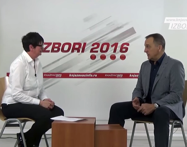 Živković u emisiji "Izbori 2016" portala Knjaževacinfo